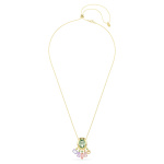 Gema pendant Mixed cuts, Dangling crystals, Multicolored, Gold-tone plated